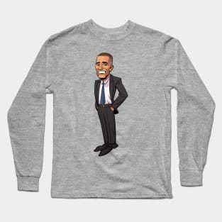 Barack Obama Caricature Long Sleeve T-Shirt